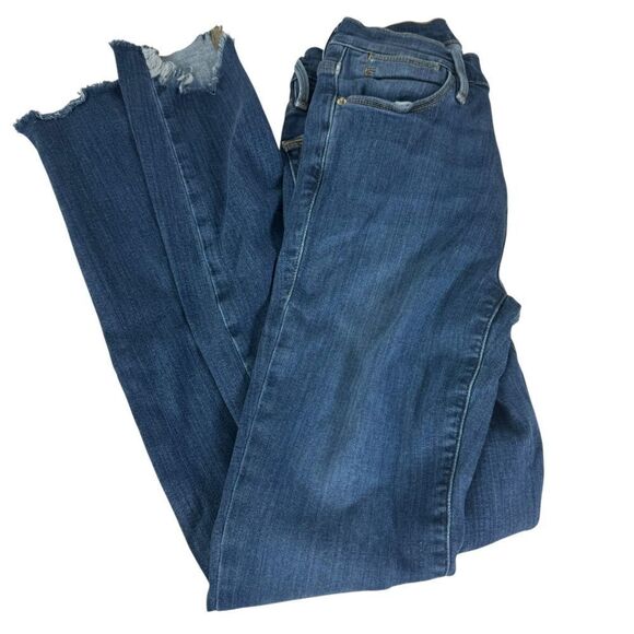 Frame Denim Le High Skinny Sulham Wash Triangle Raw Hem Jeans Sz 23 - Picture 9 of 12